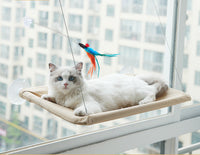 HKM-6124477 Blue Cat Suction Cup Hanging Hammock with Soft Chair and Cozy Accessories for Sunbathing