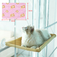 HKM-6124477 Blue Cat Suction Cup Hanging Hammock with Soft Chair and Cozy Accessories for Sunbathing