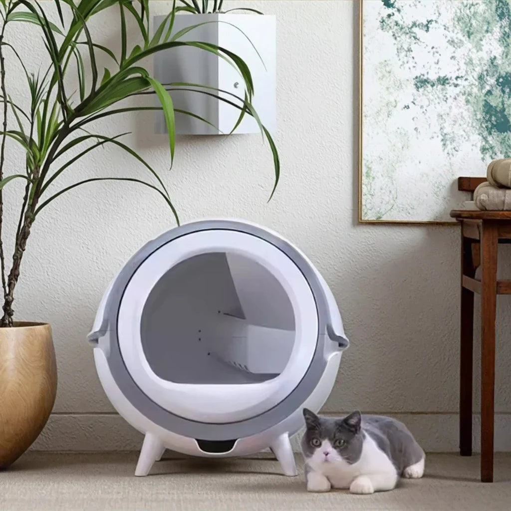 HKM-612627 Self-Cleaning Smart Cat Litter Box with Wifi & Touch Control, 20L Capacity, Easy Clean Design