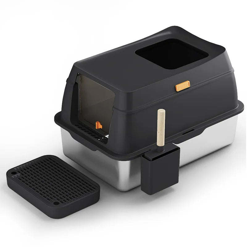 HKM-612627 Self-Cleaning Smart Cat Litter Box with Wifi & Touch Control, 20L Capacity, Easy Clean Design