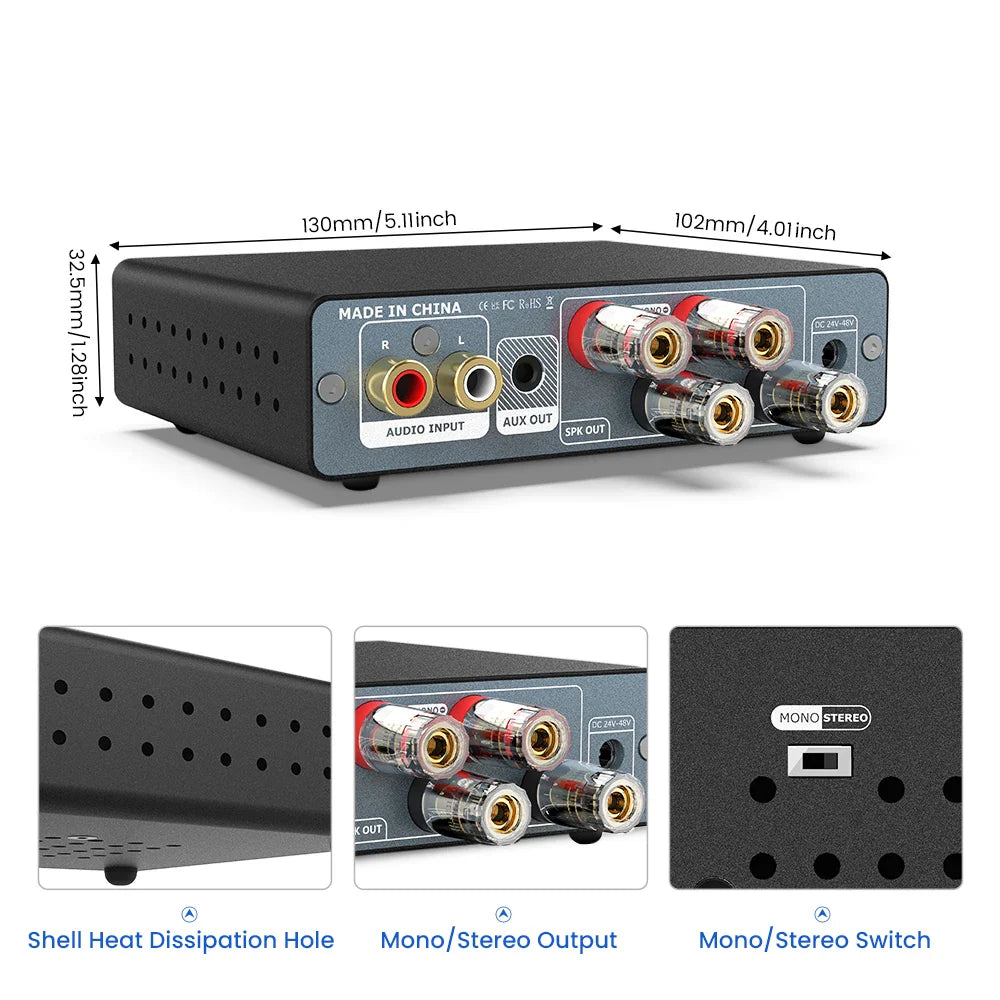 HKM-612691 A07 MAX TPA3255 2.0 Stereo Power Amplifier 600W Mono Output for Home Audio Systems