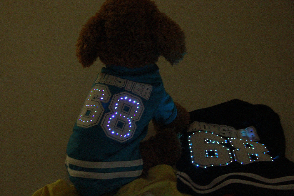 HKM-6127037 LED Luminous Pet T-Shirt for Small Dogs - Breathable Cotton in 4 Color Options