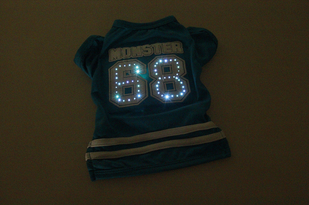 HKM-6127037 LED Luminous Pet T-Shirt for Small Dogs - Breathable Cotton in 4 Color Options