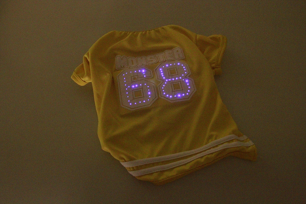 HKM-6127037 LED Luminous Pet T-Shirt for Small Dogs - Breathable Cotton in 4 Color Options