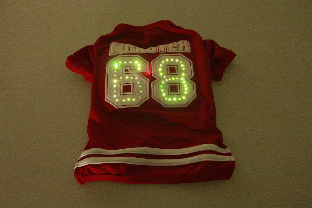 HKM-6127037 LED Luminous Pet T-Shirt for Small Dogs - Breathable Cotton in 4 Color Options