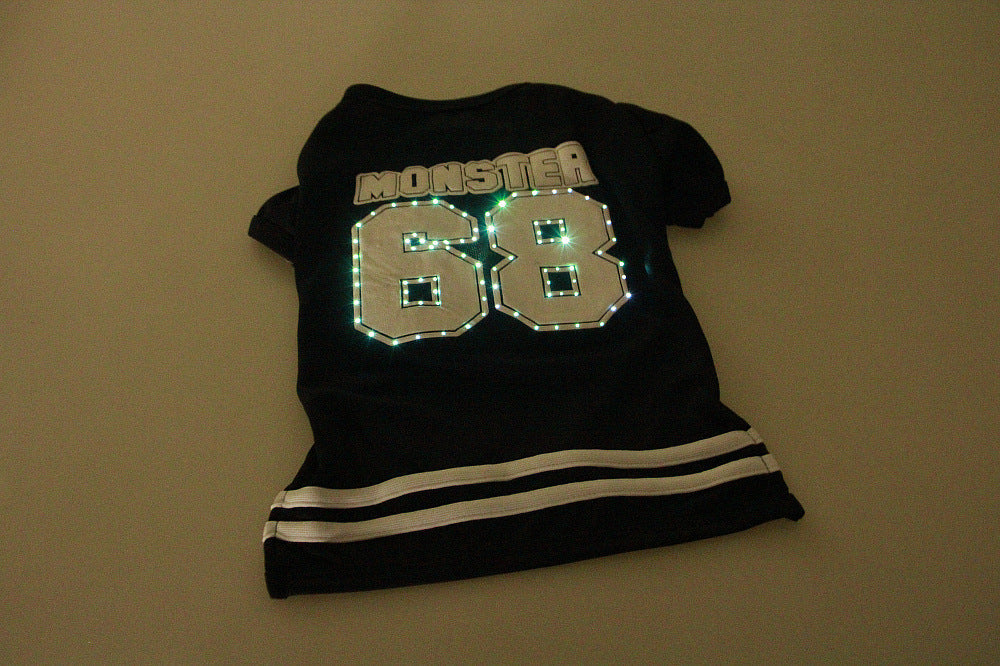 HKM-6127037 LED Luminous Pet T-Shirt for Small Dogs - Breathable Cotton in 4 Color Options
