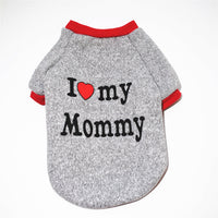 HKM-6127933 Cotton Fleece Sweatshirt for Dogs - Navy Blue Love Dad & Gray Love Mom Options