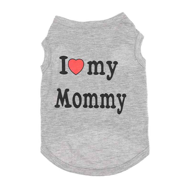 HKM-6128445 Cotton Love Mom Vest with Summer Print for Pets - Casual Style in Multiple Colors