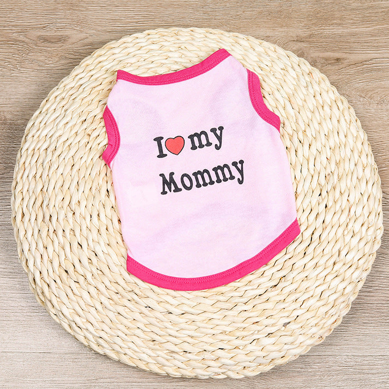 HKM-6128445 Cotton Love Mom Vest with Summer Print for Pets - Casual Style in Multiple Colors