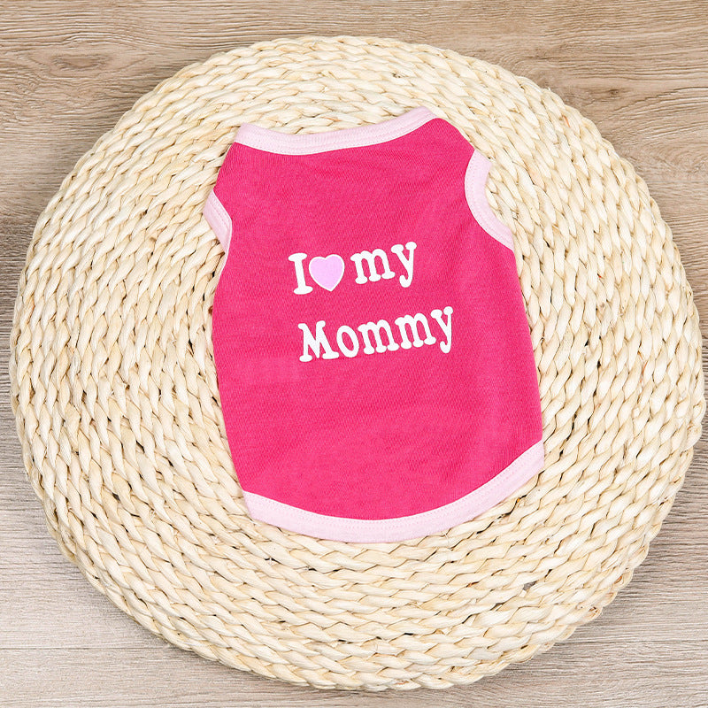HKM-6128445 Cotton Love Mom Vest with Summer Print for Pets - Casual Style in Multiple Colors