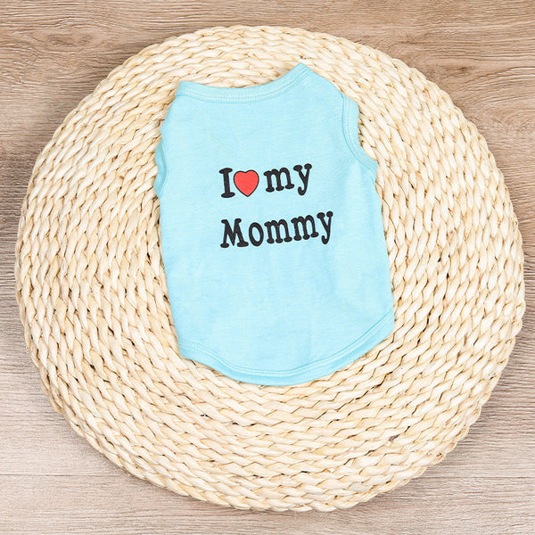 HKM-6128445 Cotton Love Mom Vest with Summer Print for Pets - Casual Style in Multiple Colors