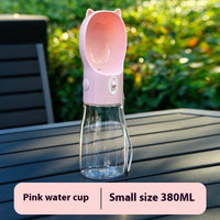 HKM-6128701 Portable Pet Water Bottle - 380ml and 550ml Sizes Available in Yellow, Gray, and Pink