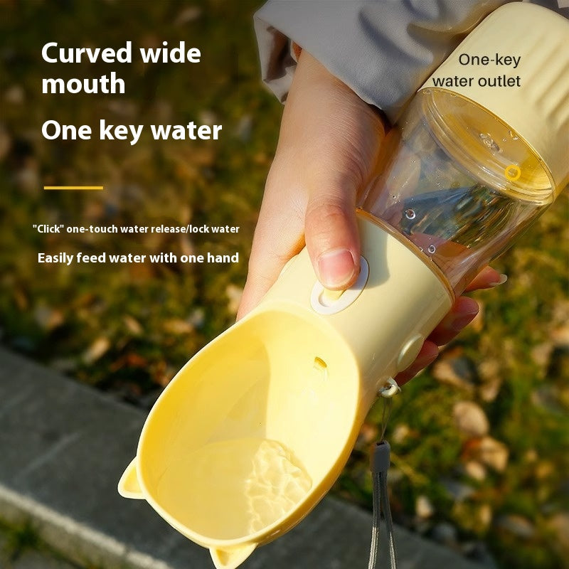 HKM-6128701 Portable Pet Water Bottle - 380ml and 550ml Sizes Available in Yellow, Gray, and Pink