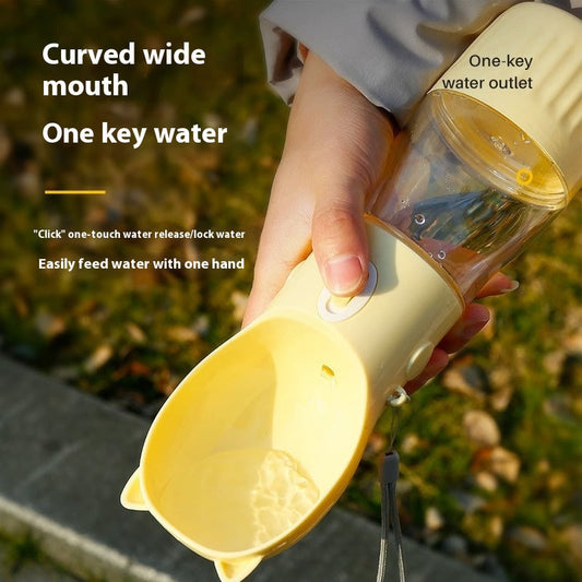 HKM-6128701 Portable Pet Water Bottle - 380ml and 550ml Sizes Available in Yellow, Gray, and Pink