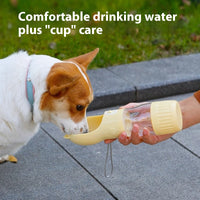 HKM-6128701 Portable Pet Water Bottle - 380ml and 550ml Sizes Available in Yellow, Gray, and Pink