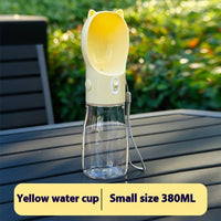 HKM-6128701 Portable Pet Water Bottle - 380ml and 550ml Sizes Available in Yellow, Gray, and Pink