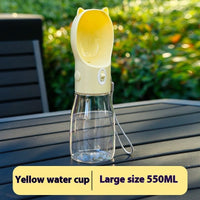 HKM-6128701 Portable Pet Water Bottle - 380ml and 550ml Sizes Available in Yellow, Gray, and Pink