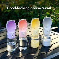 HKM-6128701 Portable Pet Water Bottle - 380ml and 550ml Sizes Available in Yellow, Gray, and Pink