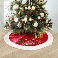 HKM-612947 Redleaf Flannel Christmas Tree Skirt - 120x120CM American Country Style Decor