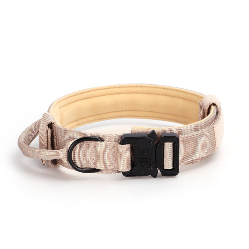 HKM-6130621 Adjustable Tactical Dog Collar with Traction Rope - Military-Style Pet Accessory for Medium to Large Breeds