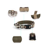 HKM-6130621 Adjustable Tactical Dog Collar with Traction Rope - Military-Style Pet Accessory for Medium to Large Breeds