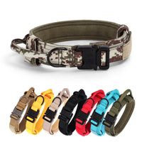HKM-6130621 Adjustable Tactical Dog Collar with Traction Rope - Military-Style Pet Accessory for Medium to Large Breeds