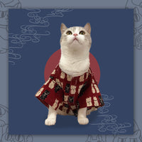 HKM-6131005 Japanese Style Dog Kimono with Printed Cotton Fabric in Multiple Sizes
