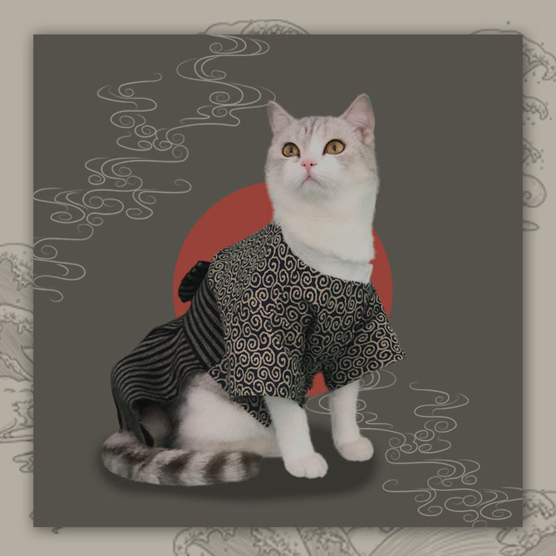 HKM-6131005 Japanese Style Dog Kimono with Printed Cotton Fabric in Multiple Sizes