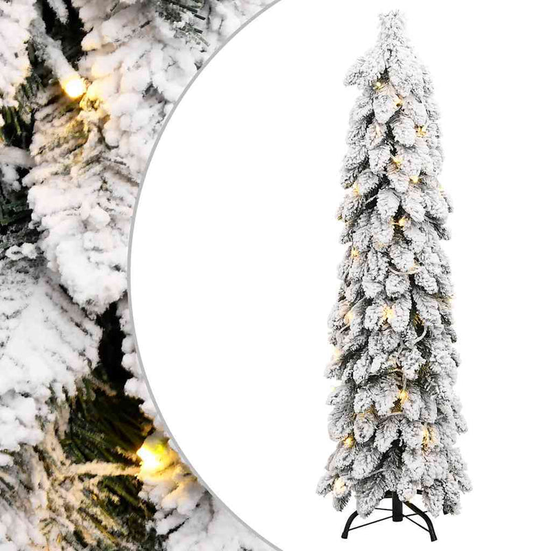 HKM-613139 Lifelike 150 cm Artificial Christmas Tree with 80 Warm White LED Lights and Snow Effect