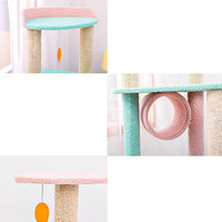HKM-6131901 Cat Climbing Frame with Scratching Post - Soft Velvet, Multi-Sized, Durable Design for Rest and Paw Care