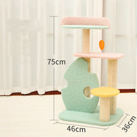 HKM-6131901 Cat Climbing Frame with Scratching Post - Soft Velvet, Multi-Sized, Durable Design for Rest and Paw Care
