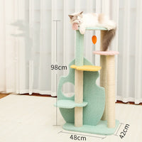 HKM-6131901 Cat Climbing Frame with Scratching Post - Soft Velvet, Multi-Sized, Durable Design for Rest and Paw Care
