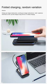 HKM-613203 Three-in-One Wireless Charging Stand with Fast Charge Technology, White/Black, TYPE-C Interface