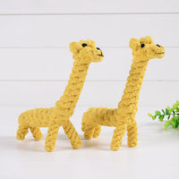 HKM-6133437 Cotton Rope Giraffe Dog Toy for Small Dogs - 21cm x 22cm