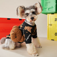 HKM-6133693 Cozy Autumn Bear Pattern Cotton Sweater for Dogs