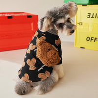 HKM-6133693 Cozy Autumn Bear Pattern Cotton Sweater for Dogs