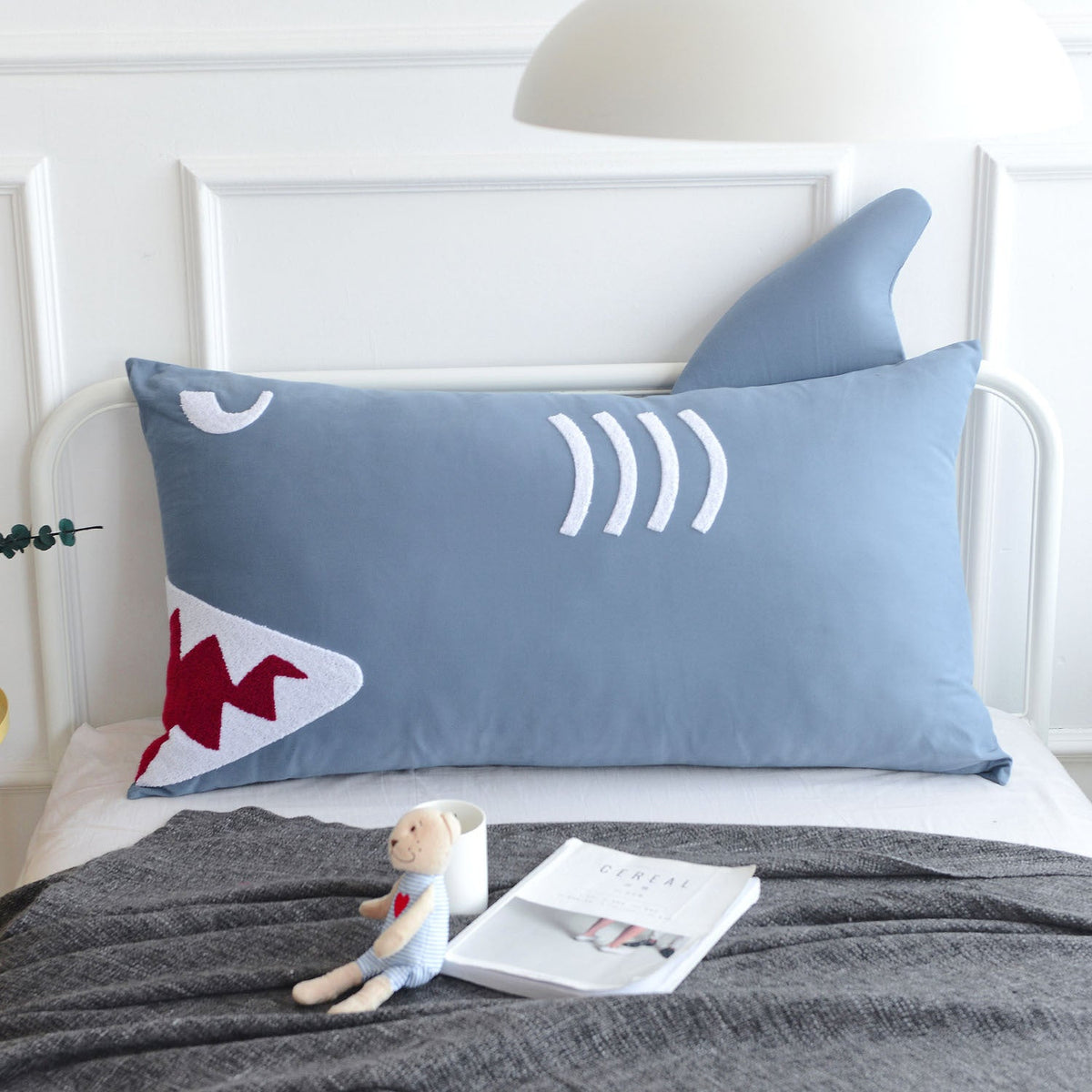 HKM-613395 Nordic Style Cartoon Square Back Bedside Cushion in Various Animal Designs - Cotton Fill, 110x60CM & 150x60CM