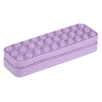 HKM-613459 Silicone Heart Pop Fidget Pencil Case - Vibrant and Durable Pencil Pouch