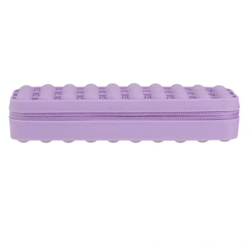 HKM-613459 Silicone Heart Pop Fidget Pencil Case - Vibrant and Durable Pencil Pouch