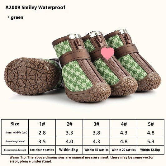 HKM-6135229 Waterproof Breathable Non-Slip Dog Shoes for Winter & Outdoor Adventures