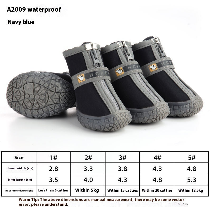 HKM-6135229 Waterproof Breathable Non-Slip Dog Shoes for Winter & Outdoor Adventures