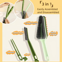 HKM-6135869 3-in-1 Multifunctional Detachable Cleaning Brush with Hard Bristle, Tweezer & Scraper for Home Use