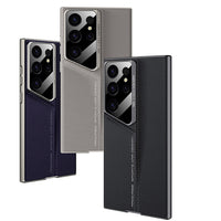 HKM-613587 Titanium Black Hard Phone Case for Samsung S24 Ultra and S23 Ultra - Drop-Resistant Protection