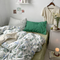 HKM-613651 Korean Style Retro Floral Cotton Bedding Set - 4 Pieces, Pastoral Design