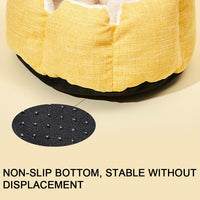 HKM-6138429 Warm Fabric Cat Bed with Soft Flannel Filling for Pets Up to 5 kg, Four Seasons Use