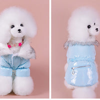 HKM-6138941 Cute Padded Down Jacket for Puppies ¨C Warm Cotton Coat in Blue, Red, Pink, Sizes XS-XXL