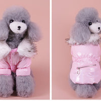 HKM-6138941 Cute Padded Down Jacket for Puppies ¨C Warm Cotton Coat in Blue, Red, Pink, Sizes XS-XXL