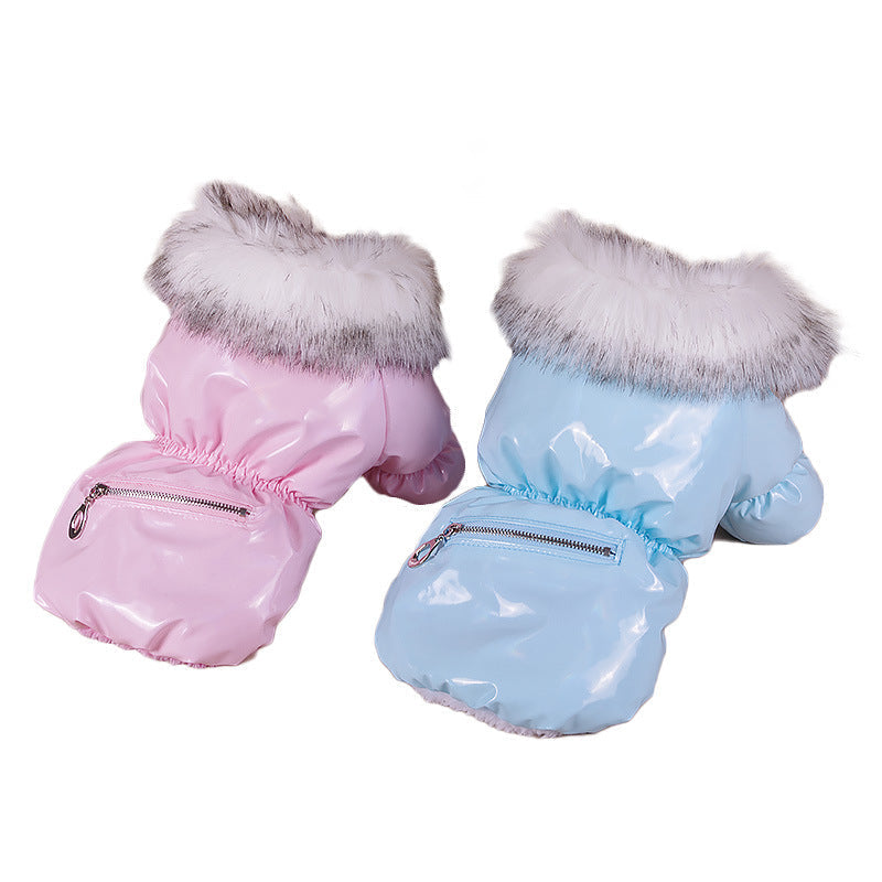 HKM-6138941 Cute Padded Down Jacket for Puppies ¨C Warm Cotton Coat in Blue, Red, Pink, Sizes XS-XXL
