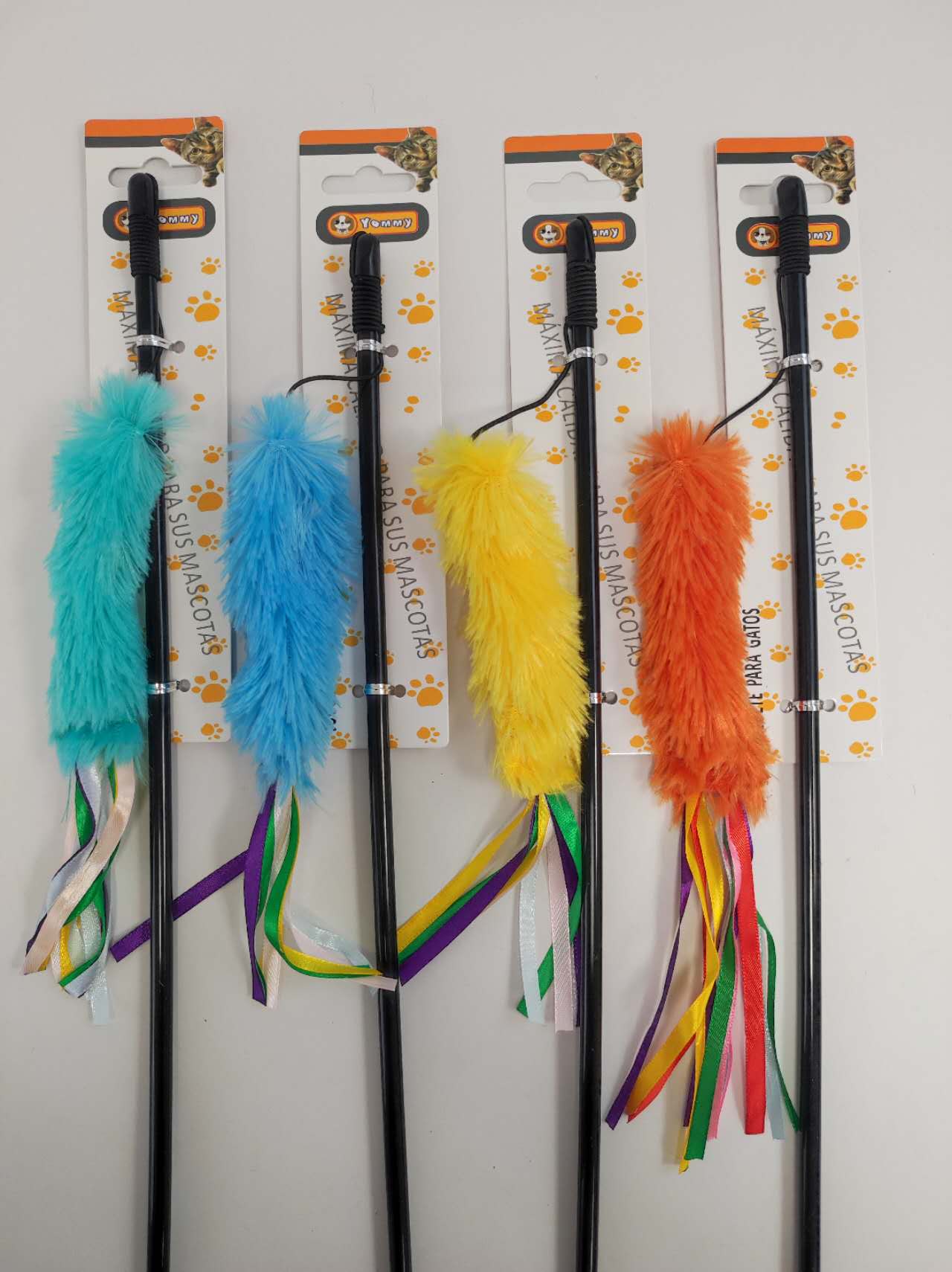HKM-6139197 Interactive Cat Teaser Wand - Colorful, Engaging Playtime Toy