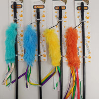 HKM-6139197 Interactive Cat Teaser Wand - Colorful, Engaging Playtime Toy
